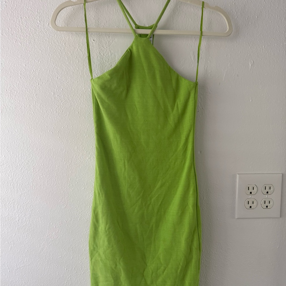 Zara Lime Green Backless Dress